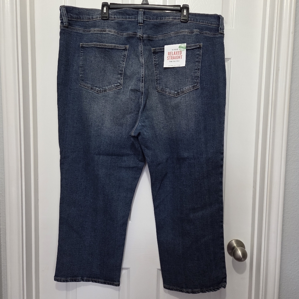Celebrity Pink Hi-Rise Relaxed Straight The Retro Plus Size Denim Jeans Size 24 - Picture 8 of 11